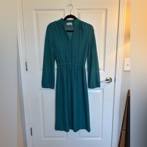 Vintage Long Sleeve Teal Dress